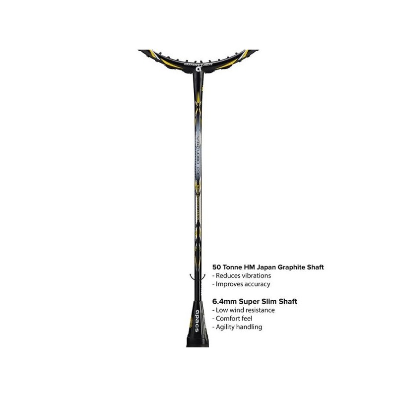 Shaft Apacs Virtuoso Pro II con sistema antivibración integrado para confort en rallies largos