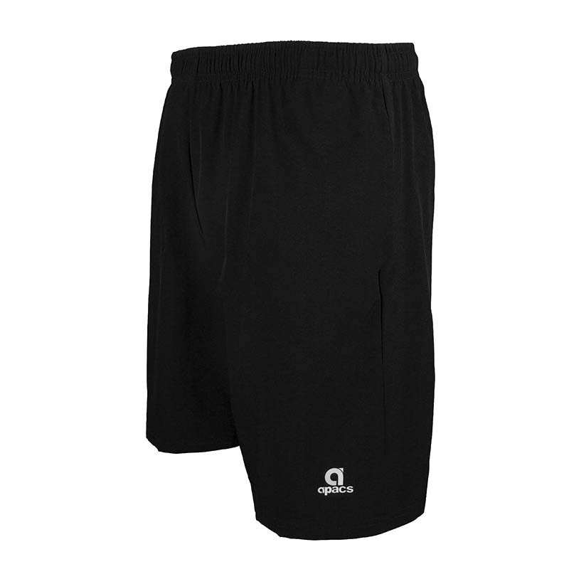 Pantalón técnico APACS 123 negro frontal slim fit multideporte: bádminton, tenis y pádel