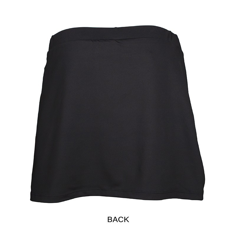 Vista trasera APACS 112 negra y blanca con corte aerodinámico y secado rápido para juego intenso