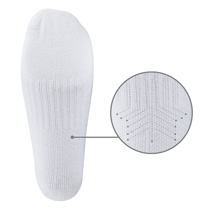 Zona de malla ventilada en los Calcetines APACS 803 Pro para mayor transpirabilidad