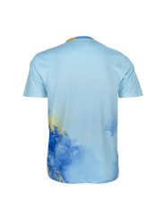 Camiseta técnica APACS 10157 azul trasera secado rápido y transpirable multideporte