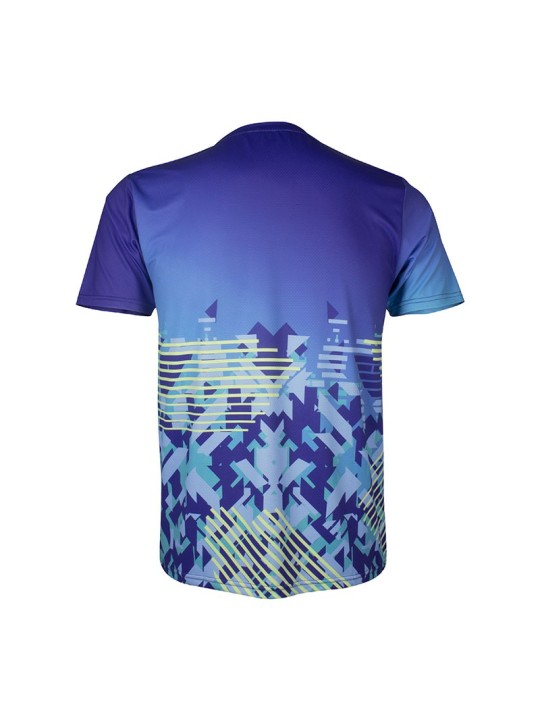 Camiseta técnica APACS 10159 azul vista trasera, secado rápido y transpirable