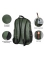 Interior espacioso Mochila APACS 337 Green ideal para ropa, material escolar o deportivo