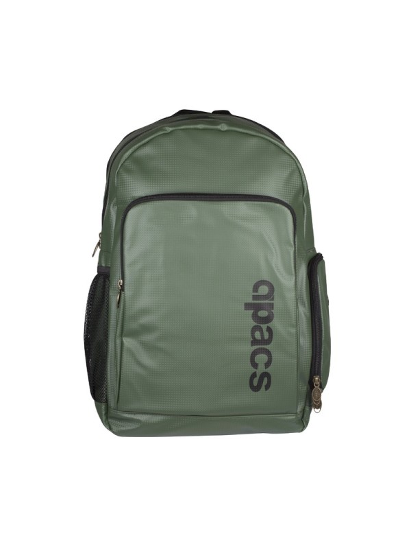 Mochila APACS 337 Green vista frontal en color verde con diseño urbano y deportivo