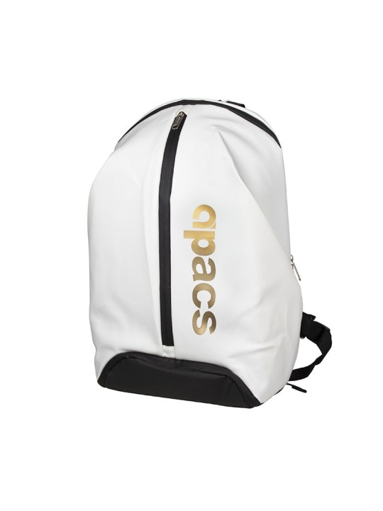 Mochila APACS 335 Blanca con diseño moderno y cremallera central para acceso rápido