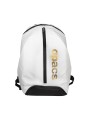 Cremallera central Mochila APACS 335 Blanca con fácil acceso al compartimento principal