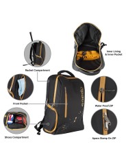 Múltiples bolsillos Mochila APACS 336 Negra para botellas y accesorios personales