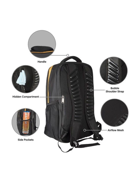 Estilo versátil Mochila APACS 336 Negra ideal para deporte, viajes y uso diario