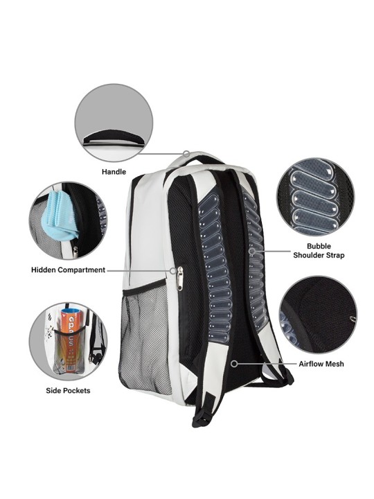 Detalle del tejido duradero Mochila APACS 336 Blanca resistente al desgaste y fácil de limpiar