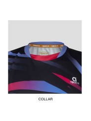 Cuello termosellado ergonómico APACS 10152 black & purple sin costuras internas para deportes de raqueta