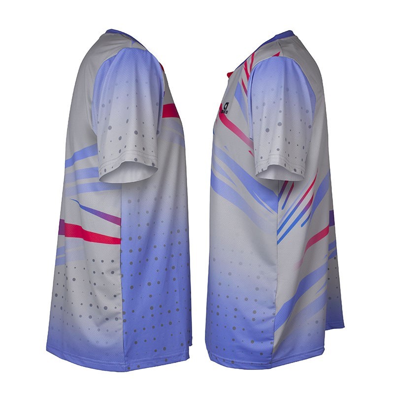 Paneles de malla 3D y costuras reforzadas APACS 10152 gris claro y morado para deportes de raqueta