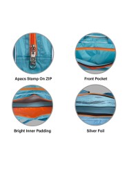 Detalle bolsillos APACS 2203 azul para grips, llaves, móvil y botella