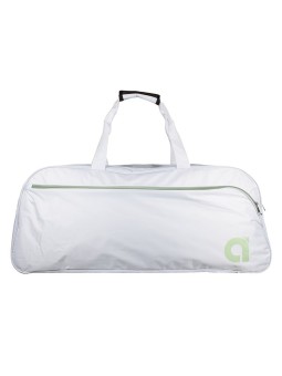 Raquetero APACS 2203 blanco frontal con doble compartimento multideporte