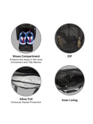 Interior compartimento térmico APACS D-818 con lámina plateada protectora de raquetas