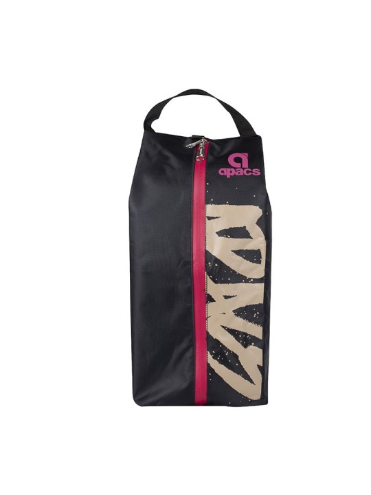 Cremallera de goma en bolsa negra APACS, cierre seguro y elegante para proteger calzado deportivo