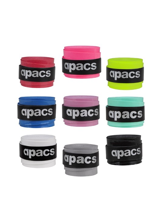 Detalle del Overgrip APACS 016 con textura adherente y superficie suave para máximo confort