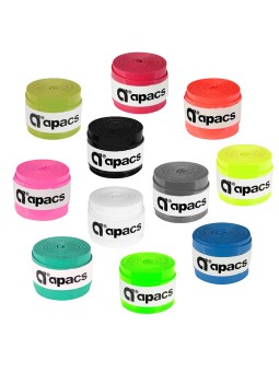 Detalle del Overgrip APACS 026 con superficie adherente y textura antideslizante para raquetas