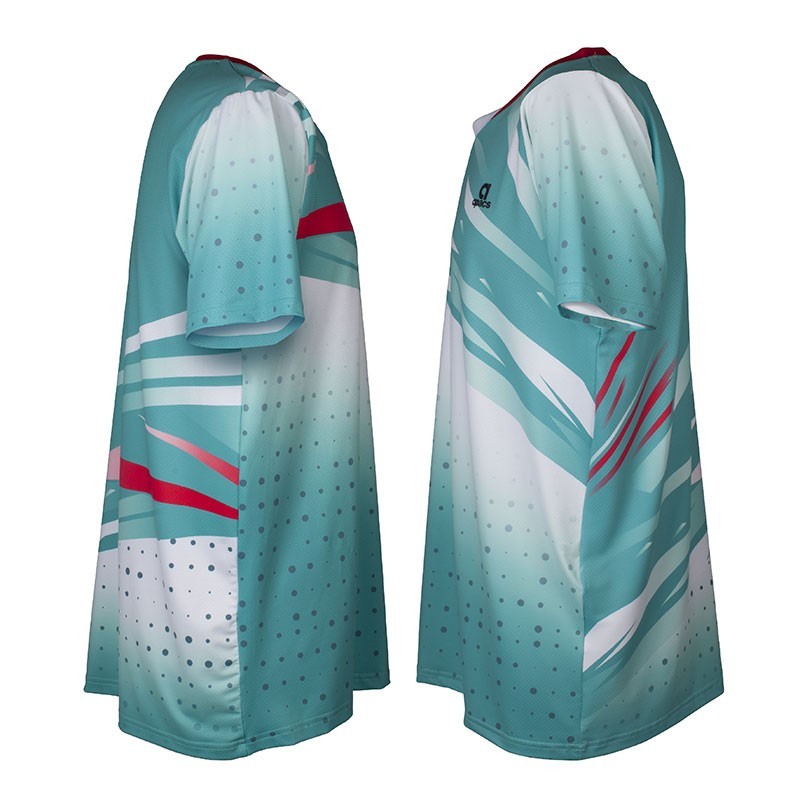 Paneles de malla 3D y costuras reforzadas APACS 10152 turquesa y blanca multideporte