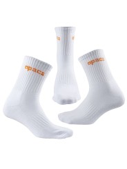 Calcetines APACS 201 Blancos de altura media con algodón premium y diseño ceñido