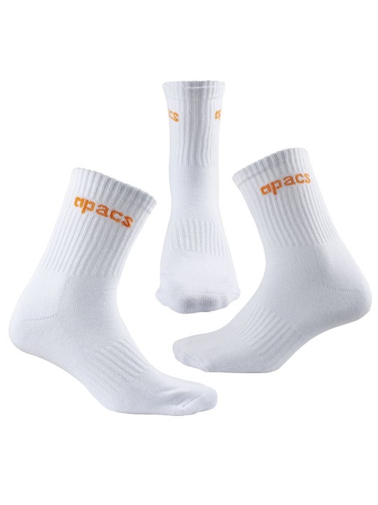 Calcetines APACS 201 Blancos de altura media con algodón premium y diseño ceñido