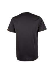 Camiseta básica APACS 309 negra trasera corte recto transpirable para entrenamiento