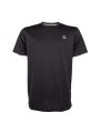 Camiseta básica APACS 309 negra frontal unicolor multideporte: bádminton, tenis, pádel y pickleball