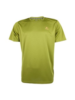 Camiseta básica APACS 309 verde frontal unicolor multideporte: bádminton, tenis, pádel y pickleball
