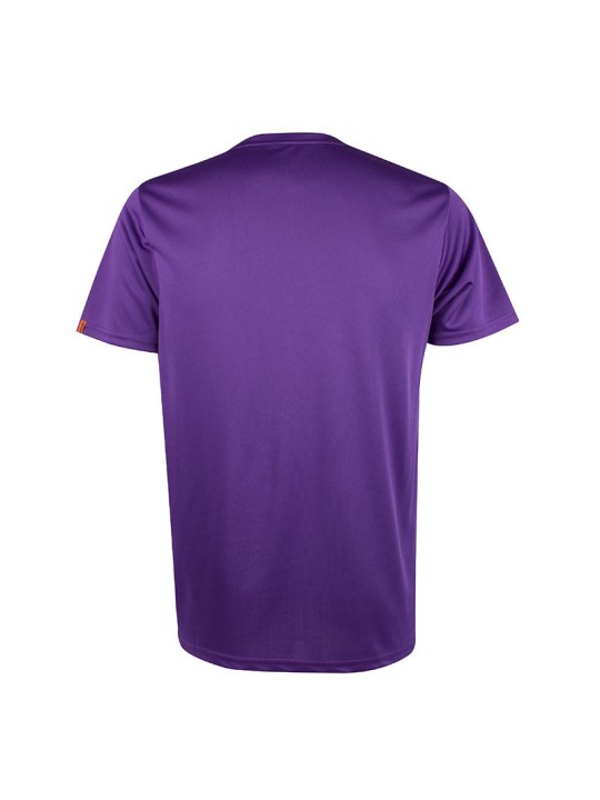 Vista trasera APACS 306 morada con corte ergonómico y secado rápido para entrenamientos intensos