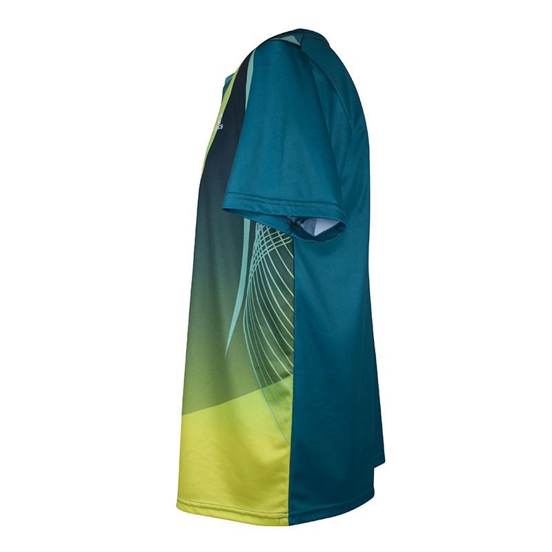 Paneles laterales stretch APACS 10137 esmeralda y neon con costuras flatlock para máximo confort