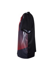 Laterales con costuras flatlock y paneles stretch APACS 10137 negra y roja para libertad de movimiento