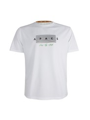 APACS 503 blanca frontal microfibra ligera slim fit para bádminton, tenis y pádel