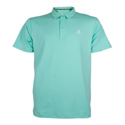 Polo técnico APACS 013 verde frontal en piqué transpirable multideporte: pádel, tenis y bádminton